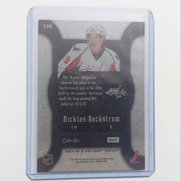 Nicklas Backstrom Marquee Rookies 2007/08 Rookie Card #598 Washington Capitals - Picture 2 of 2